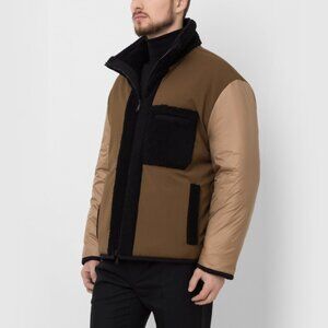 Fendi Reversible Black Wool Fleece & Brown Patchwork Jacket